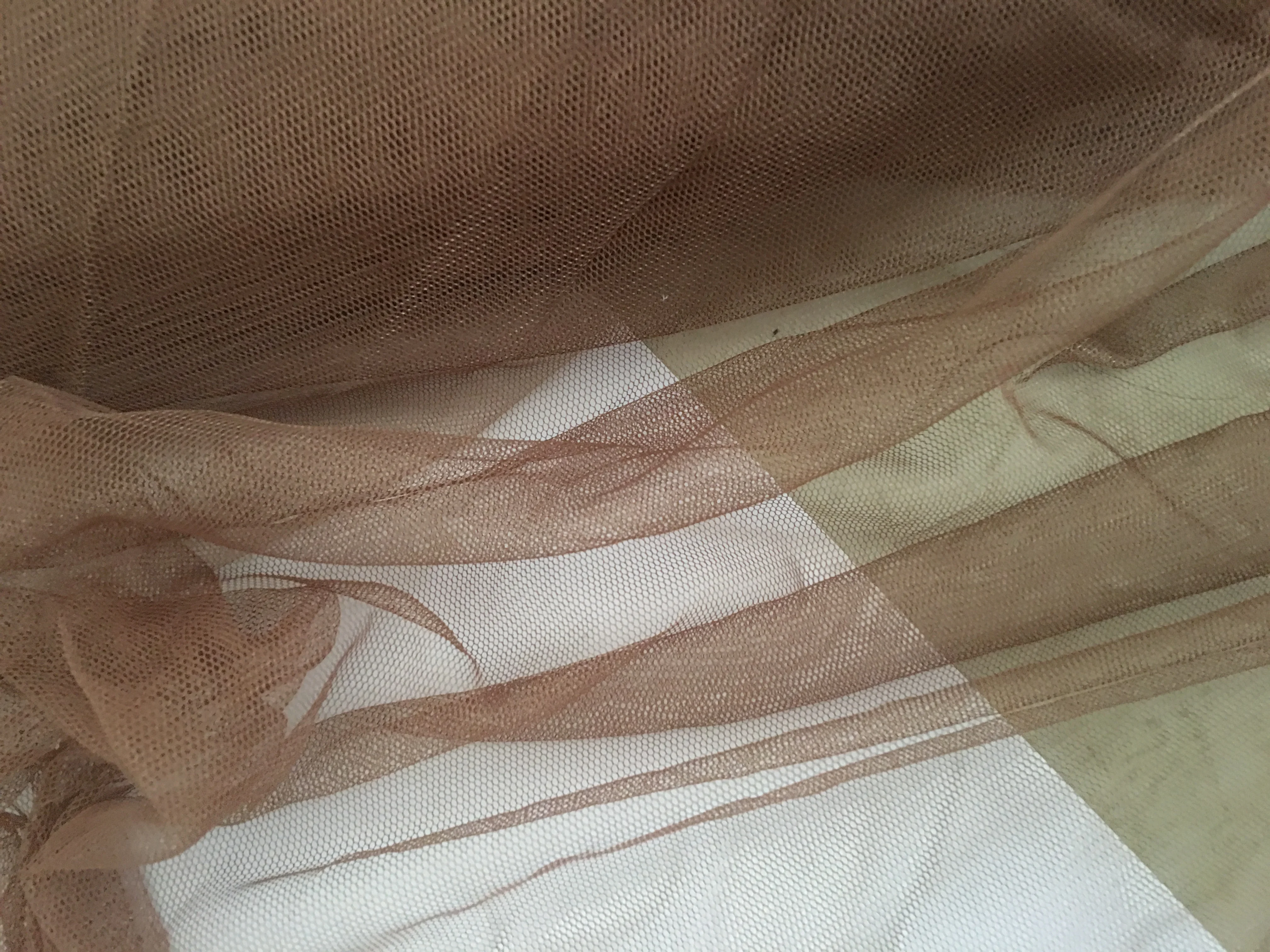 

dark tan nude soft tulle fine mesh fabric good quality 1meter length 165cm width