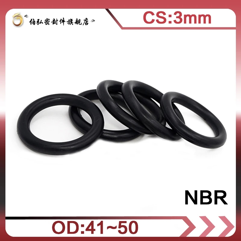Nitrile Rubber O-Ring 20PCS/lot NBR Sealing CS 3mm OD41/42/43/44/45/46/47/48/50mm Seal Gasket Ring | Обустройство дома