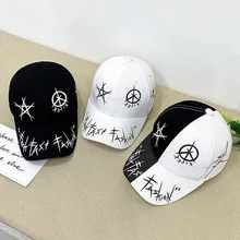 Личность Цвет Черный шеф-повар шапка Корейская версия спортивных туфель Кепка с рисунком-граффити летняя Бейсбол Кепки Мужской козырек прилив Бейсбол шляпа