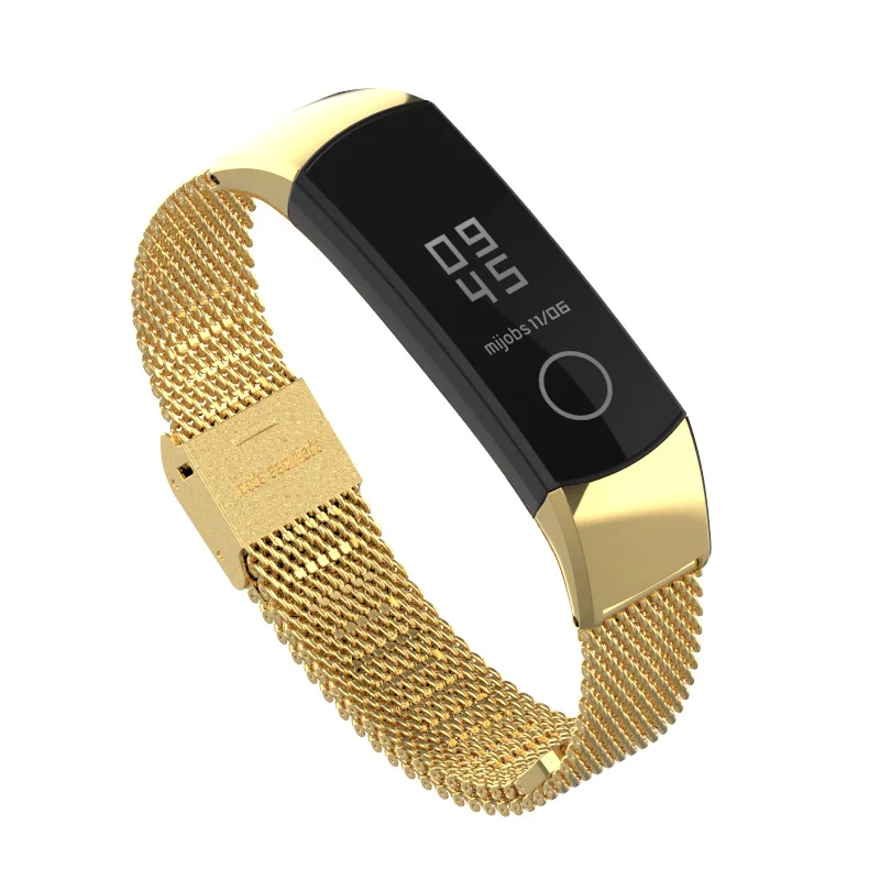 Strap for Honor Band 4/5 Metal Stainless Steel Wrist Bracelet for Huawei Honor Band 4 5 Smart Watch Milanese Leather Wristbands
