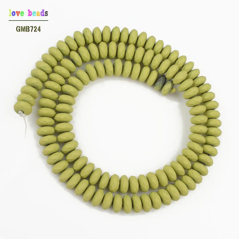 Lemon Green 6 мм натуральные бусины из гематита многоцветный резиновый камень свободные плоские бусины Rondelle для изготовления ювелирных изделий DIY браслет 15" - Цвет: Lemon Green