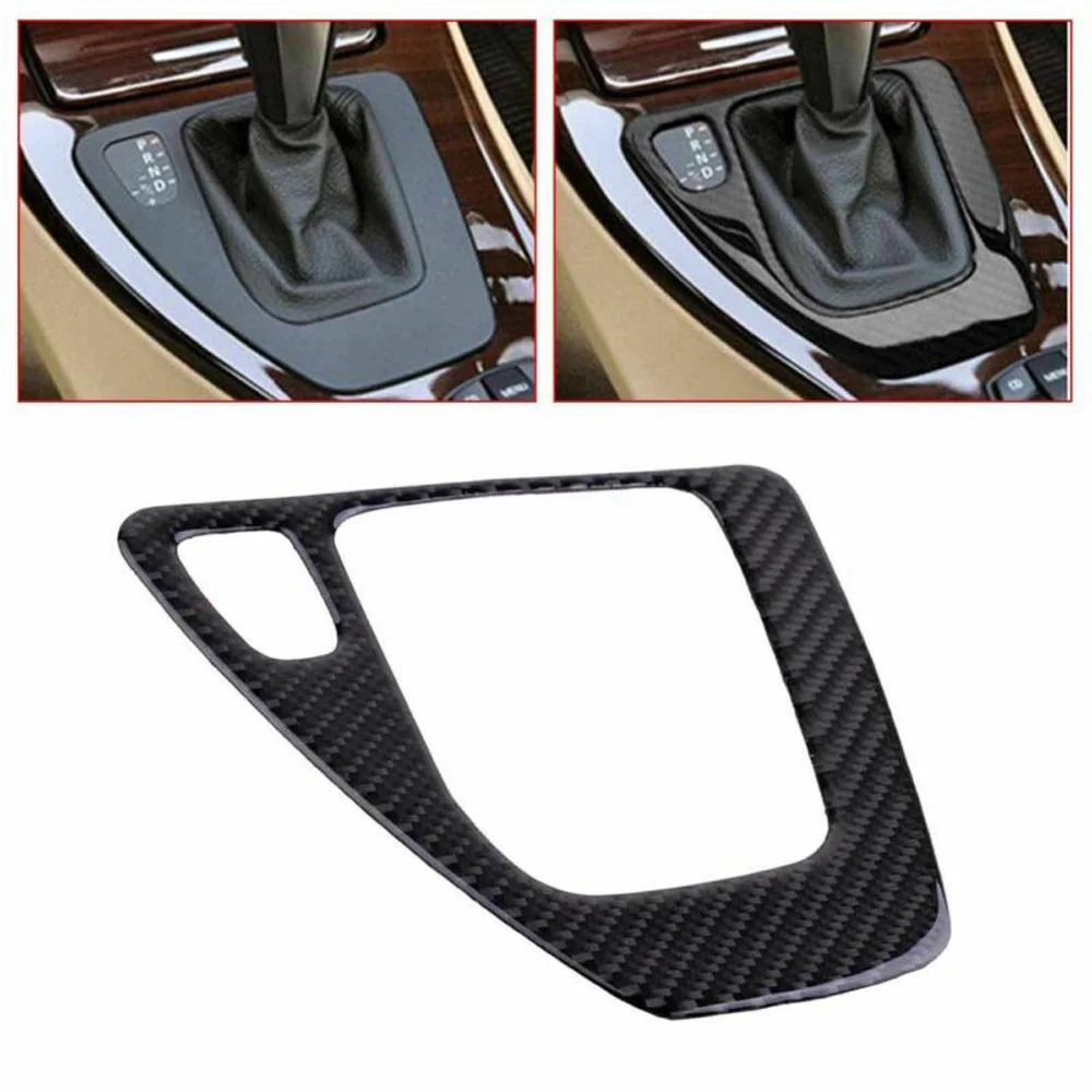 

Carbon Fiber Gear Shift Knob Surround Panel Cover Frame wear-resistant Car accessories For BMW E90 E91 E92 E93 AT Automatic M