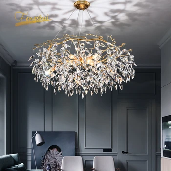 

Nordic LED Crystal Chandelier for Living Room Luster Loft Hanging Lamp Hotel Hall Indoor Decor Restaurant Hanging Lamp Lighting