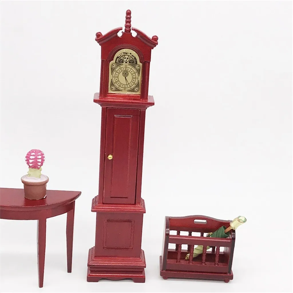1:12 миниатюрная мебель для кукольного дома деревянные часы корзина гостиная ролевые игры моделирование Кукольный дом Аксессуары Детская игрушка M850