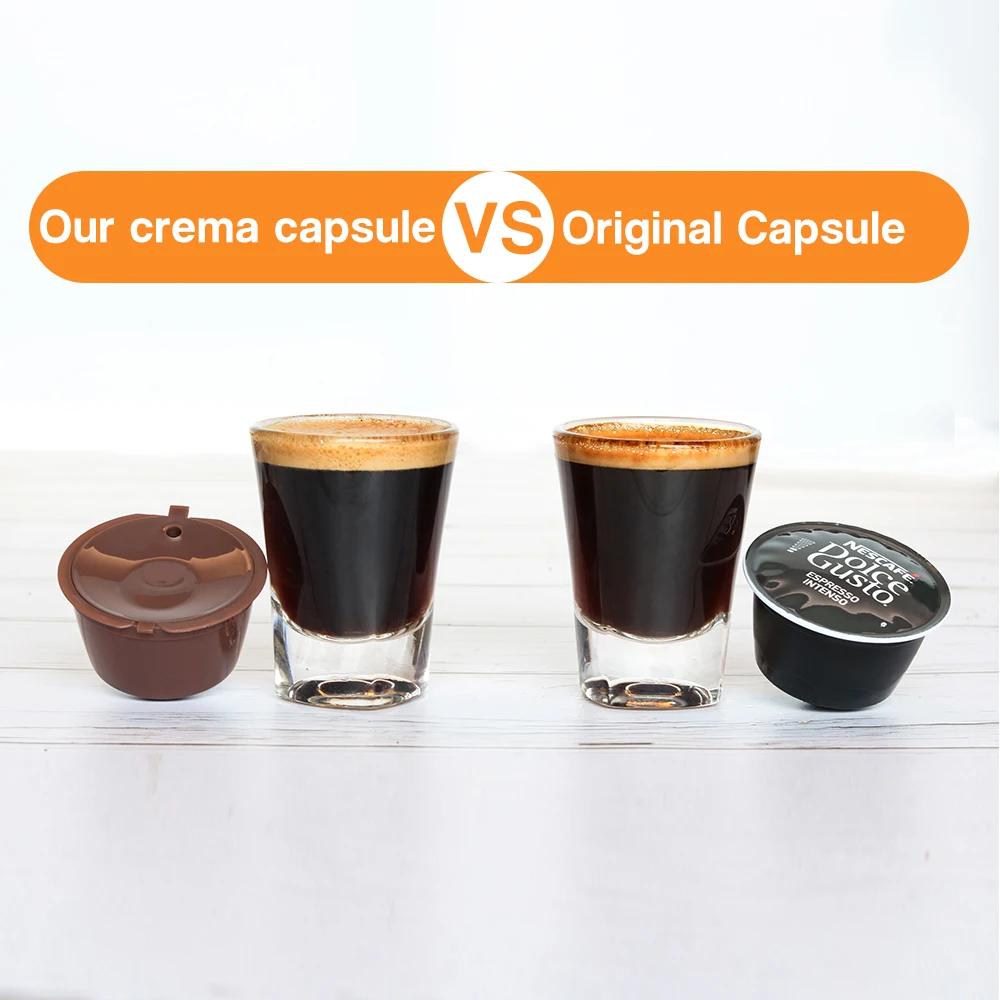 1/2/3/4/6/9/10pcs Refillable Reusable Coffee Capsules reusable coffee capsules for Necafe Dolce Gusto Refillable Crema Coffee Filters with Tamper