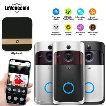 

Smart WiFi Video Doorbell Camera Visual Intercom with Chime Night vision IP Door Bell Wireless Home Security Camera