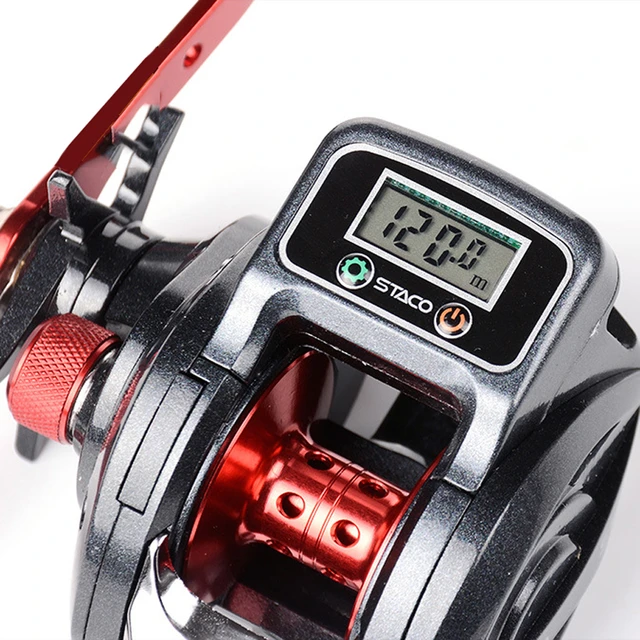 14+1BB Saltwater Baitcaster Fishing Reel Wheel with Digital Line Counter  Casting