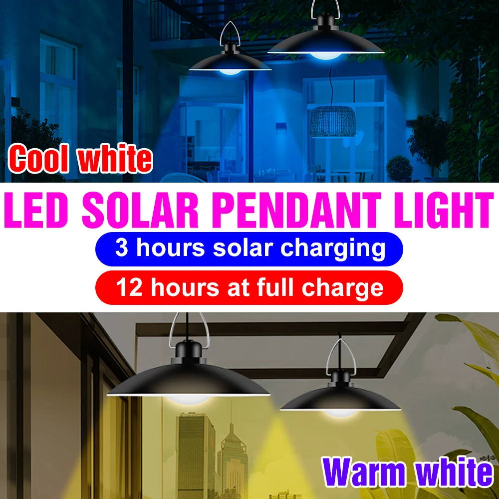 

15W Solar Pendant Light Led Solar Light Outdoor Portable Lamp 20W Camping Emergency Lamps Led Garden Decoration Solar Lighting