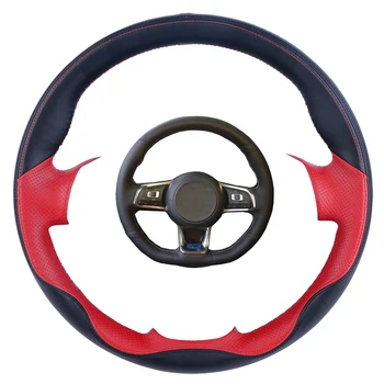

DIY Black Leather Hand-stitched Car Steering Wheel Cover for Volkswagen Golf 7 GTI Golf R MK7 VW Polo GTI Scirocco 2015 2016