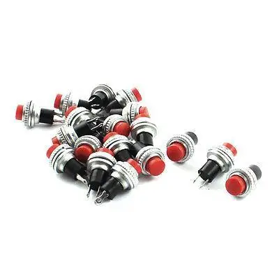 

18Pcs SPST 2Pins Red Head Momentary Pushbutton Switch AC125V 1.5A
