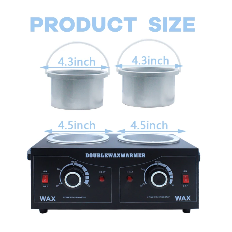 Double Pot Wax Heater Electric Hair Removal Tool Wax Machine Hands Feet Paraffin Therapy Depilatory Salon Beauty Tool