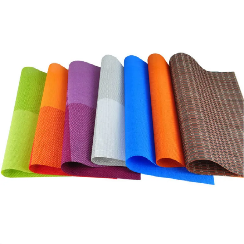 

Kitchen Table Decoration Barware Rainbow Color Plaid Pvc Placemat Bowl Pad Multi-purpose Mats Pads 2 Pcs/lot
