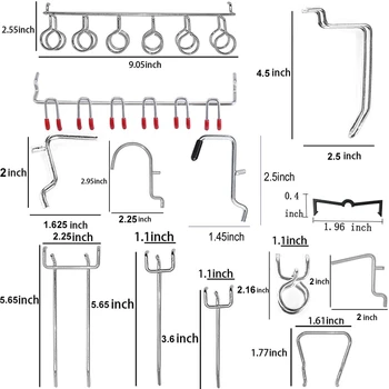 

Pegboard Hooks Assortment Home Storage Hooks System Peg Board Tool Hanger Set Garage Kitchen Workshop Organizer Utility Hooks