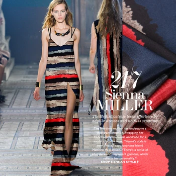 

135 cm wide printed silk fabric 12 mm silk crepe de chine fabric micro-perspective shirt dress fabric wholesale silk cloth