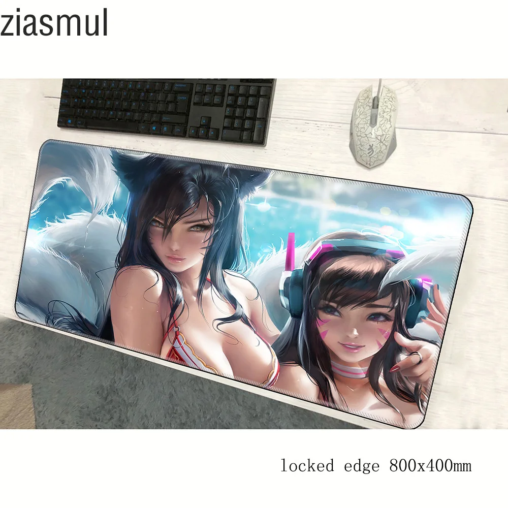 

Ahri sexy mouse pad 800x400x2mm mats locrkand Computer mouse mat gaming accessories High-end mousepad keyboard games pc gamer
