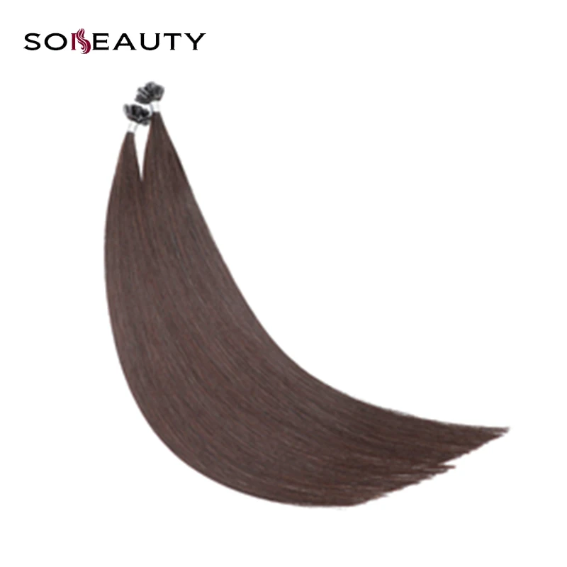 Sobeauty Remy Предварительно скрепленные человеческие волосы прямые 1" 18" 2" 22" u-кончик Кератин наращивание волос fusion Hair 50 шт./упак - Цвет: #2