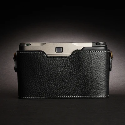 Feito à Mão do Couro Genuíno Case de Couro Case Protetor para Contax t2 t3 Tix Bolsa da Câmera Case Semi Base Shel - Image 3