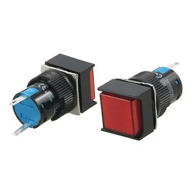 

2 Pcs DC 12V Red Square Cap Indicator Light Accident Signal Lamps