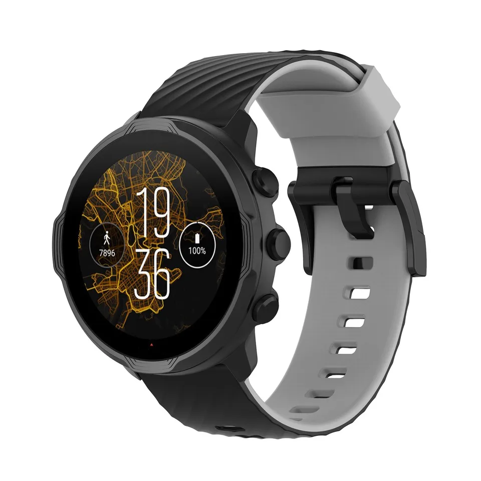 Cinturino In Silicone Per Suunto 7/9/Spartan/D5, Ricambio Larghezza 24mm Con Fibbia Acciaio, Morbido E Regolabile - 2