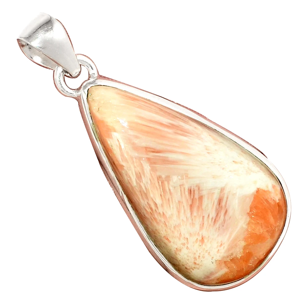 Подлинная оранжевая подвеска-колечко из стерлингового серебра 925 пробы ручная