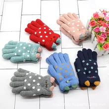 Детские перчатки для детей от 4 до 7 лет зимние теплые вязаные перчатки для маленьких девочек и мальчиков теплые зимние Бархатные перчатки для мальчиков