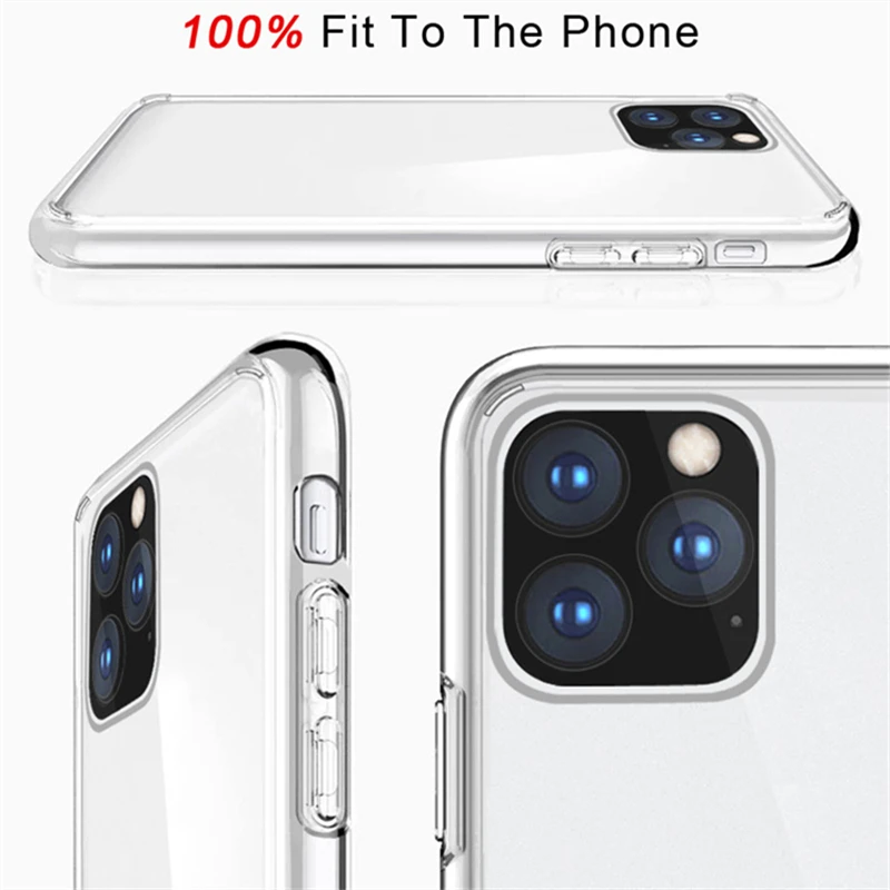 Anti-scratch Acrylic Phone Case for Iphone 11 Pro Max Transparent Shockproof Drop Protection Back Cover Fundas |