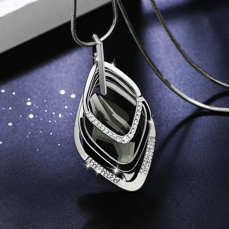 Long Flower Necklaces & Pendants for Women Collier Femme Maxi Fashion Geometric Fashion Statement Colar Accessories Jewelry 2020