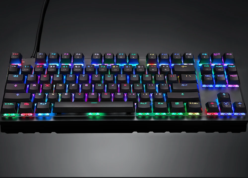 Подлинная Motospeed K82 английская/Русская Механическая игровая клавиатура RGB светодиодный USB Проводная 87 клавиш клавиатура для компьютерного геймера