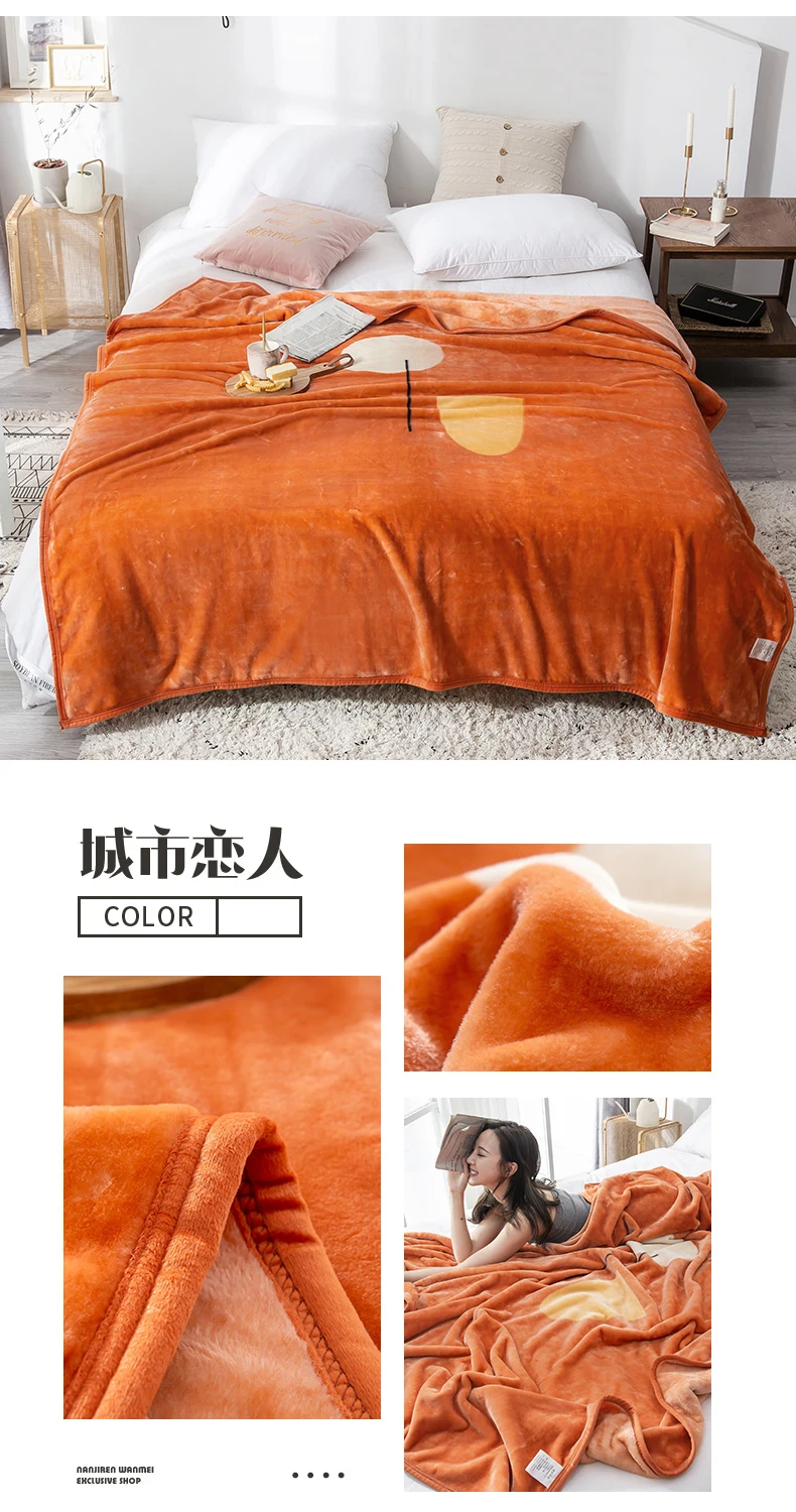 Flannel Fleece Blanket thick warm comfortable Travel Blankets Office nap blanket Sofa soft bedding comforter summer quilts