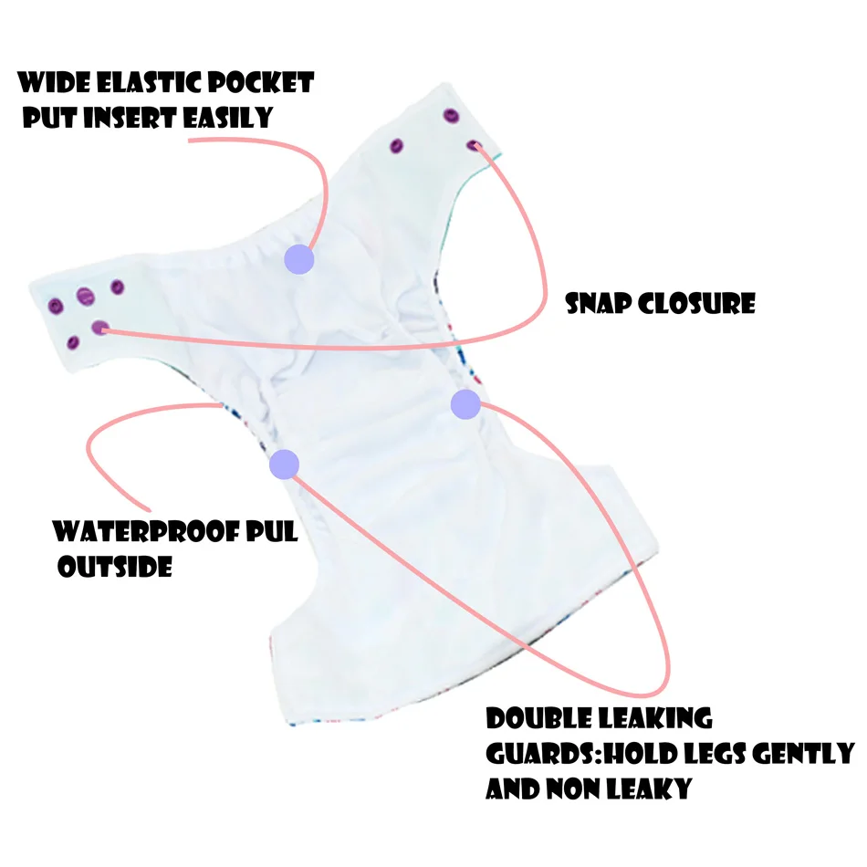 Детские замшевые тканевые водонепроницаемые карманные подгузники, моющиеся дышащие многоразовые подгузники, s m& L регулируемые, подходят для детей 5-15 кг