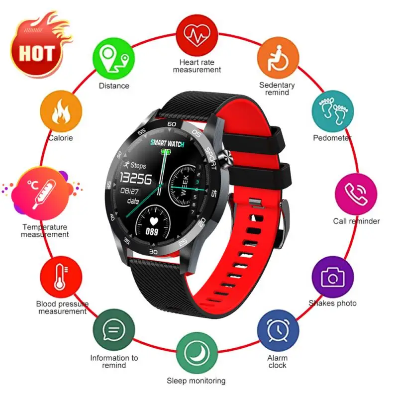 Reloj inteligente F22L, pulsera inteligente con función de entrenamiento de temperatura corporal, oxímetro en sangre, dispositivos deportivos con control del ritmo cardíaco