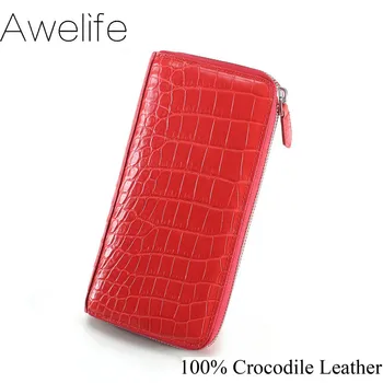 

Women's bag crocodile Leather handbag brand designer design lady wallet High Quality Women Fashion hand bag wallet women purses
