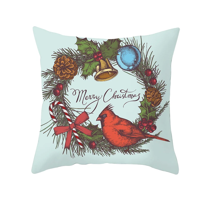 Fuwatacchi веселая Рождественская наволочка птица напечатанная наволочка для дома декоративное покрывало для дивана наволочка 45*45 - Цвет: PC12165