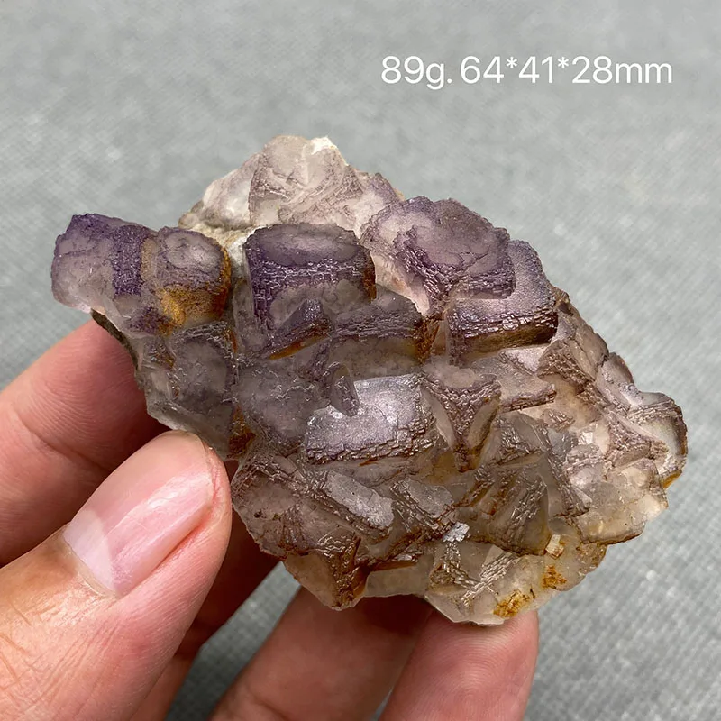 100% Natural purple stepped fluorite cluster mineral specimens Gem level Stones and crystals