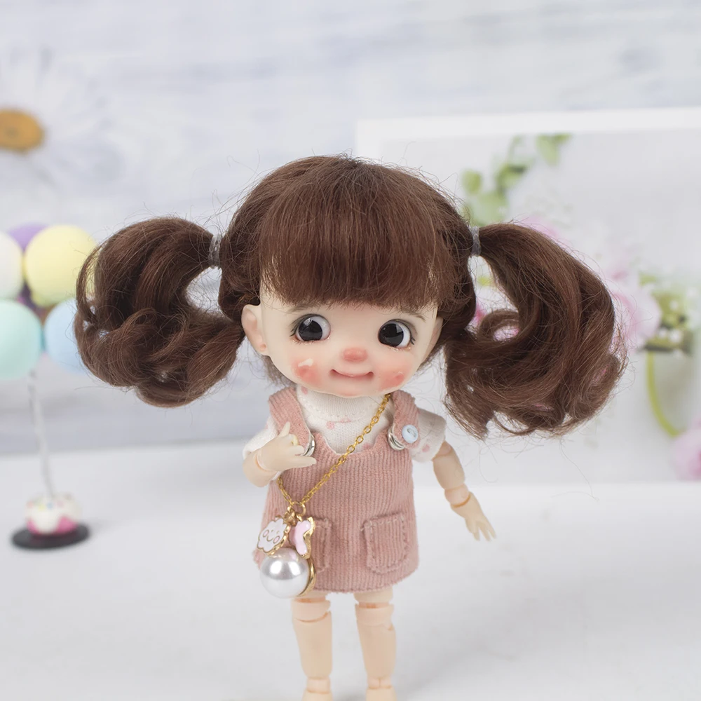 Muziwig 1/8 BJD& Kurhn кукольный парик из мягкого волокна для куклы диаметром 14-15 см - Цвет: Белый