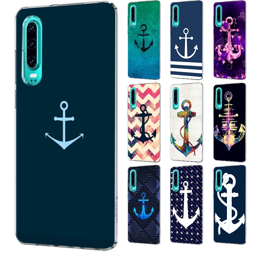 Mobile Phone Case For Huawei Nova 2i 3 3i 4 5i 2 Y5 Y6 Y7 Y9 Prime Mate 10 20 Pro Lite Nautical Anchor Wood | Мобильные телефоны и