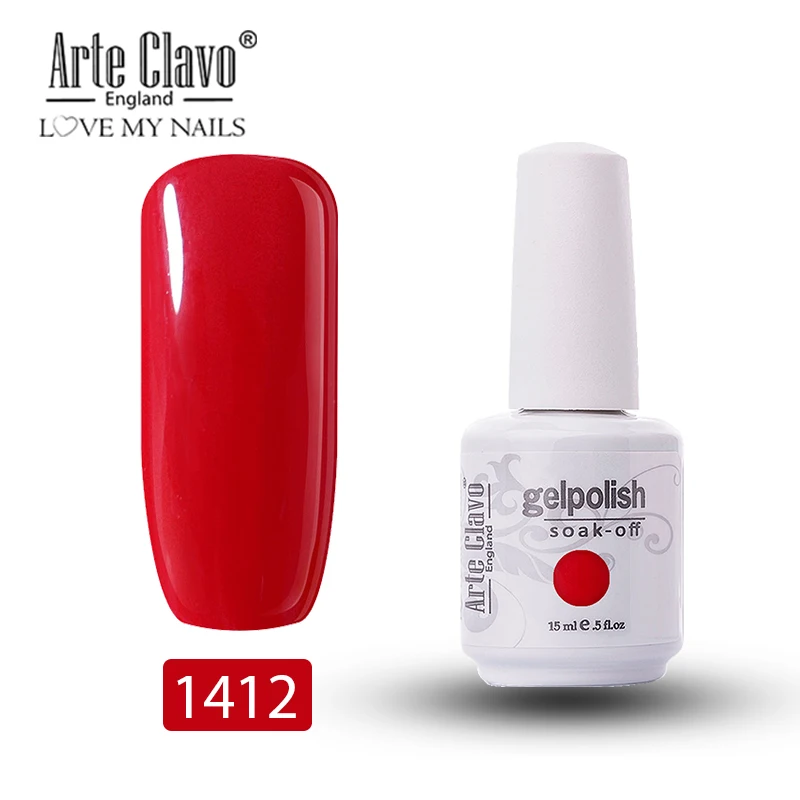 Arte Clavo Гель-лак для ногтей Полупостоянный замачиваемый УФ светодиодный 15 пилка для ногтей Гель-лак все для маникюрный лак для ногтей - Color: 1412