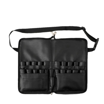 

Multi-Function Portable PU Cosmetic Bag Large Capacity Makeup Brush Bag with Zipper Belt for Professional Makeup Artist