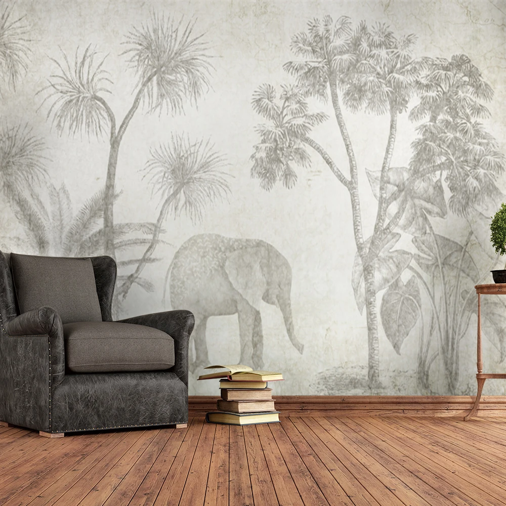 

Custom Mural Wallpaper Ultra HD Pixel Hand Drawn Animals Background Wall Painting