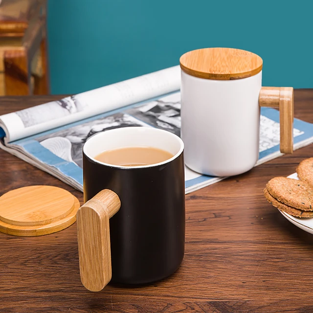 Wooden Handle Ceramic Mug Original Mugs Coffee Cups Beautiful Tea Mugs For Fishing  Mug With Lid Thermal Christmas Beer Anime Set - Mugs - AliExpress