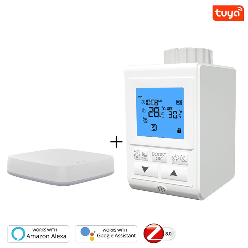 

Термостатический радиатор Smart TRV, регулятор клапана Zigbee 3,0, термостат, нагреватель, регулятор температуры, управление голосом, работает с Alexa Google Home