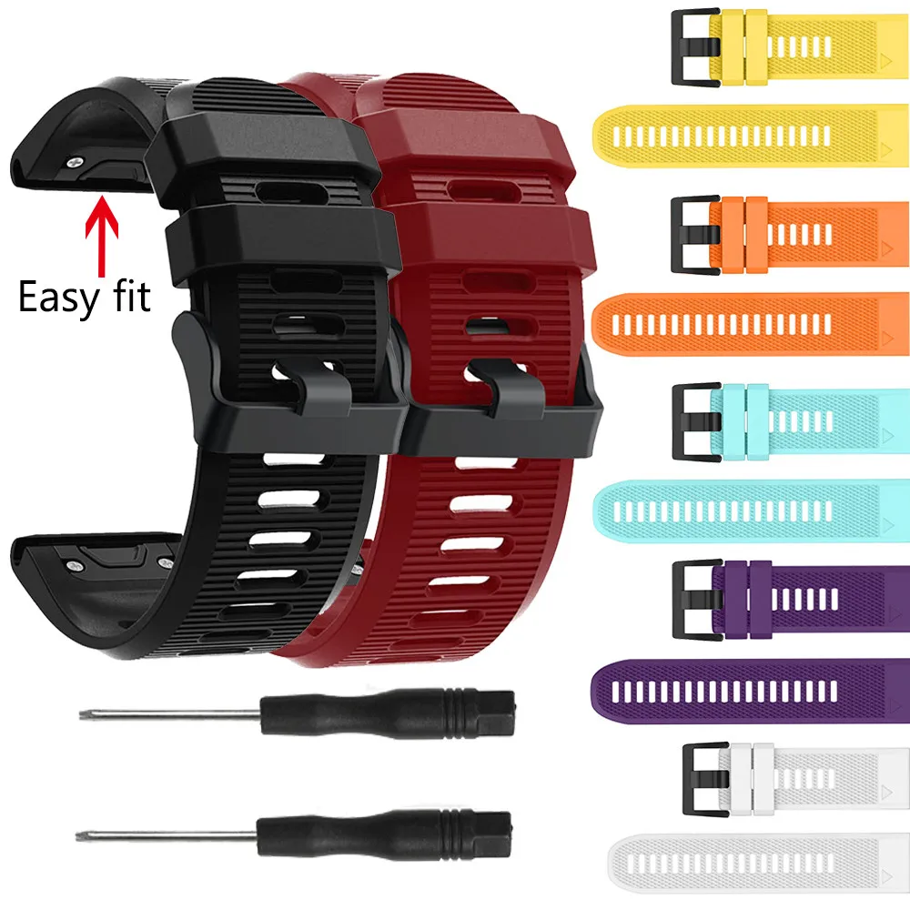 

Strap For Garmin Fenix 6 Pro / Fenix 6S Pro /Fenix 6X Watch Band Sports SmartWatch Pure Color Easy-Dismount Silicone Watch Belt