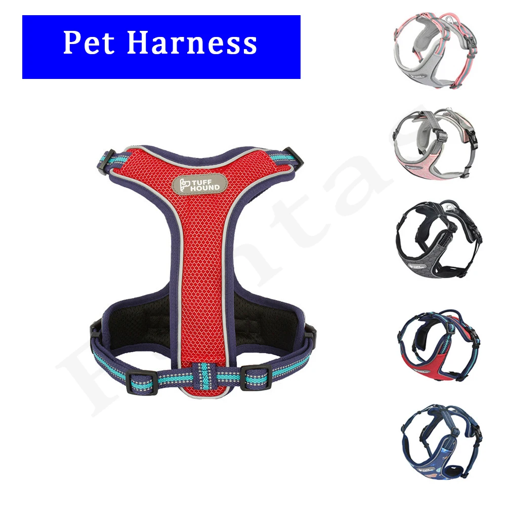 

2020 Dropshopping New Arrivals Dog Harness For Small Large Dog Harness Breathable Mesh Bright Colors No Pull Service Dog Harness