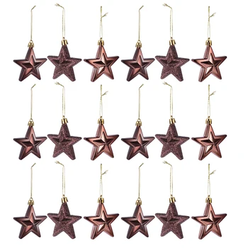 

18Pcs Chic Five-Pointed Stars Christmas Tree Star Decor Christmas Hanging Decors