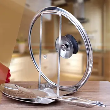 

Pan Lid Holder for Pots and Pans Progressive Lid and Spoon Rest Shelf 304 Stainless Steel Pan Lid Organizer Kitchen Decor Tool