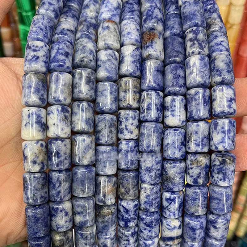 Natural Stone 10x14mm Tube Loose Spacer Beads For Jewelry Making Rose Quartzs Tiger Eye Red Carnelian Picture Jaspers Sandstone