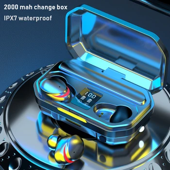 

New TWS Bluetooth Earphones Wireless Headphon 2200mAh Charging Box Sports Waterproof Digital display Earbuds Headsets Microphon