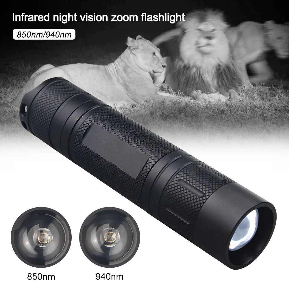 5W IR 850nm/940nm Nachtsicht Infrarot Zoomable LED Taschenlampe Flashlight Licht 