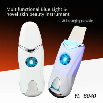 

Professional Ultrasonic Facial Skin Scrubber Blue Light Peeling Shovel Facial Pore Cleaner Skin Care Device Beauty Instrument