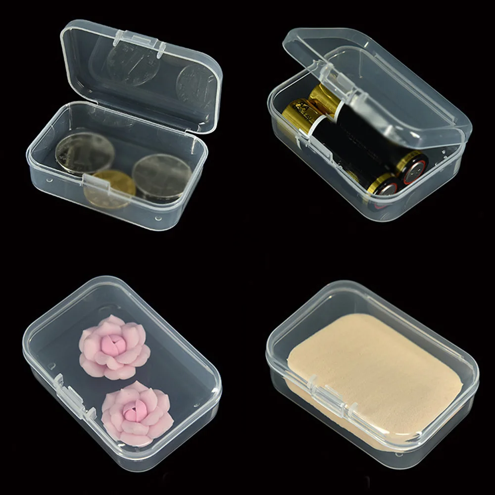 

2pcs Rectangular Transparent Storage Box Jewelry Container Case Organizer Box